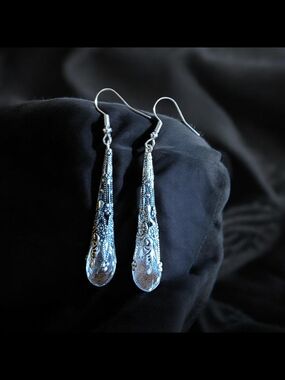 Ornate Teardrop Dangle Earrings